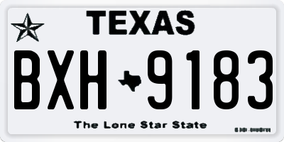 TX license plate BXH9183