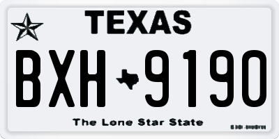 TX license plate BXH9190
