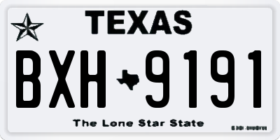 TX license plate BXH9191