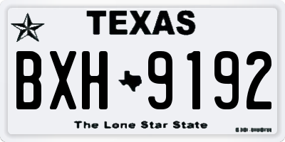 TX license plate BXH9192