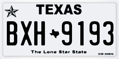 TX license plate BXH9193