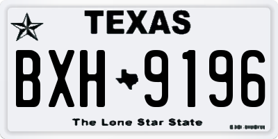 TX license plate BXH9196