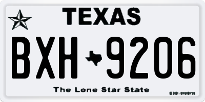 TX license plate BXH9206