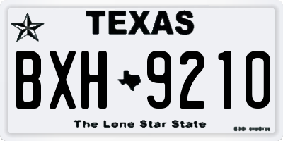 TX license plate BXH9210