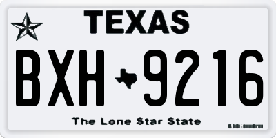 TX license plate BXH9216