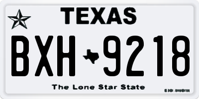 TX license plate BXH9218