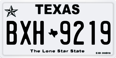 TX license plate BXH9219