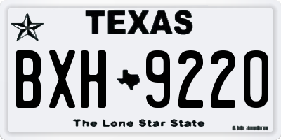 TX license plate BXH9220