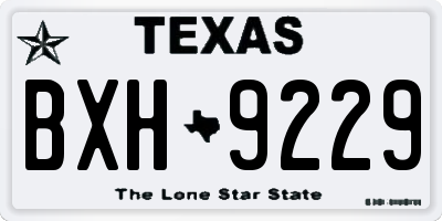 TX license plate BXH9229