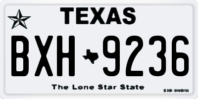 TX license plate BXH9236