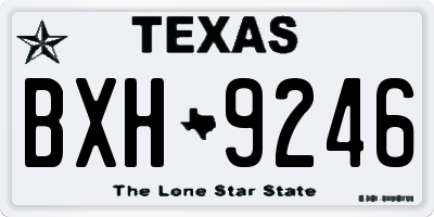 TX license plate BXH9246