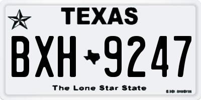 TX license plate BXH9247