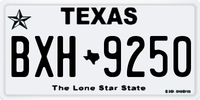 TX license plate BXH9250