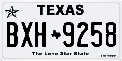 TX license plate BXH9258