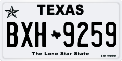 TX license plate BXH9259