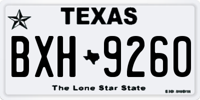 TX license plate BXH9260
