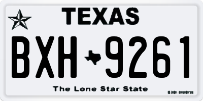 TX license plate BXH9261