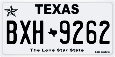TX license plate BXH9262