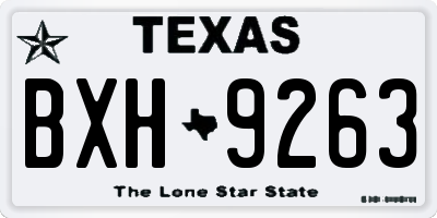 TX license plate BXH9263