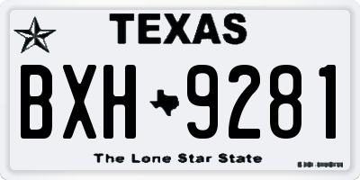 TX license plate BXH9281