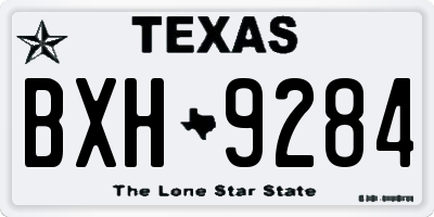 TX license plate BXH9284