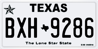 TX license plate BXH9286