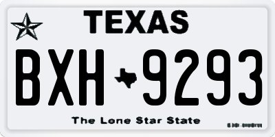 TX license plate BXH9293