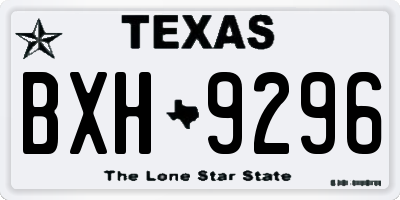 TX license plate BXH9296