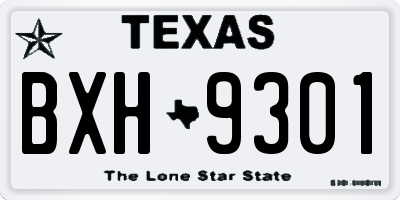 TX license plate BXH9301