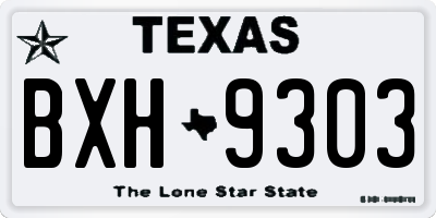 TX license plate BXH9303