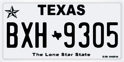 TX license plate BXH9305