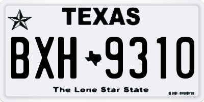 TX license plate BXH9310