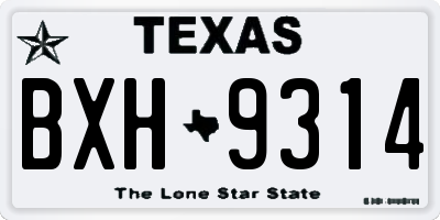 TX license plate BXH9314