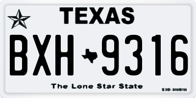 TX license plate BXH9316