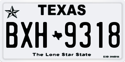 TX license plate BXH9318