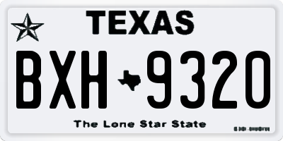 TX license plate BXH9320
