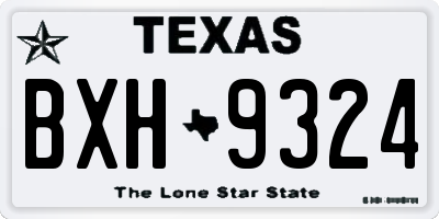 TX license plate BXH9324