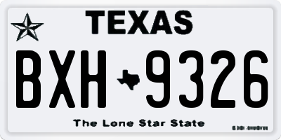 TX license plate BXH9326