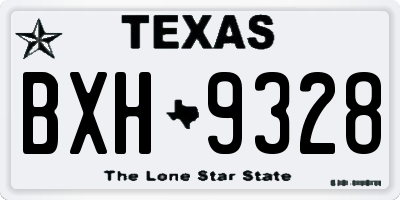 TX license plate BXH9328