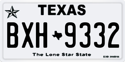 TX license plate BXH9332