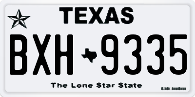 TX license plate BXH9335