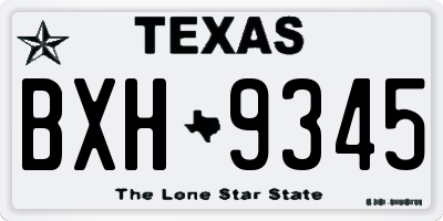 TX license plate BXH9345