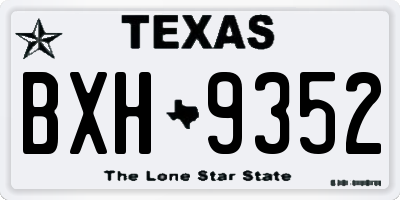 TX license plate BXH9352