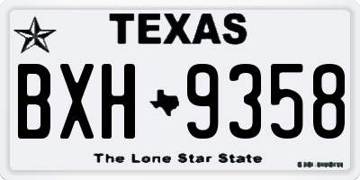 TX license plate BXH9358