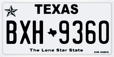TX license plate BXH9360