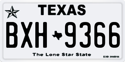 TX license plate BXH9366