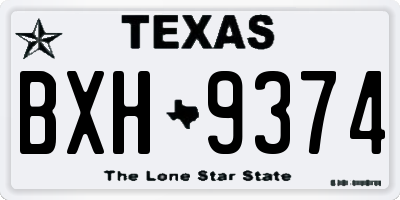 TX license plate BXH9374