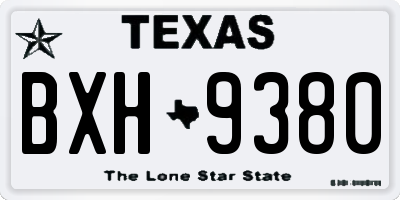 TX license plate BXH9380