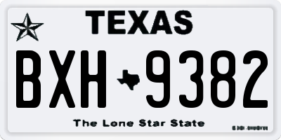 TX license plate BXH9382