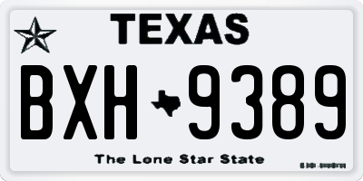TX license plate BXH9389